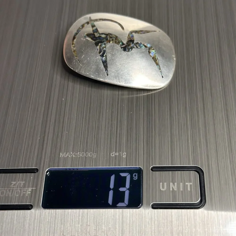 Vintage Brooch Sterling Silver Abalone Sagittarius Archer 13g Mexico